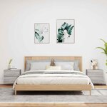 vidaXL Tables de chevet murales avec lumières LED 2 Pièces sonoma gris