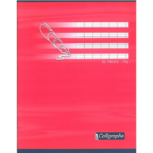 7000, Cahier piqué 17x22 32p séyès agrandi 3mm 70g couleur aléatoire