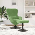 vidaXL Chaise Œuf avec Pouf Vert clair Velours