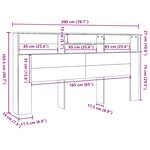 vidaXL Armoire de tête de lit chêne artisanal 200x19x103 5 cm