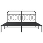 vidaXL Cadre de lit métal sans matelas et tête de lit noir 160x200 cm