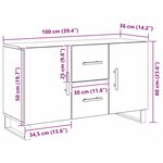 Buffet vidaXL Noir Chêne 100x36x60 cm Bois d'ingénierie