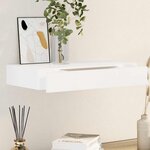 vidaXL Étagère murale avec 1 tiroir MDF Blanc Rangement de livres/DVD