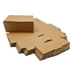 Lot de 10 boites postales à tirettes marrons : 150 x 150 x 60 mm petite cannelure