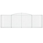 vidaXL Paniers à gabions arqués 10 Pièces 400x30x120/140 cm Fer galvanisé