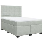 vidaXL Sommier à lattes de lit et matelas Gris clair 160x200cm Velours