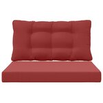 vidaXL Coussin de canapé d'extérieur 2 Pièces Bordeaux Polyester