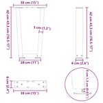 vidaXL Pieds de table basse en forme de V  2 pièces  anthracite  38 x (42-43 3) cm  acier