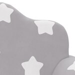 vidaXL Canapé-lit enfant 2 places gris clair étoiles peluche douce