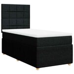 vidaXL Sommier à lattes de lit et matelas Noir 80x200 cm Tissu
