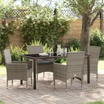vidaXL Ensemble de salle à manger pour jardin 5 Pièces Gris Poly rotin