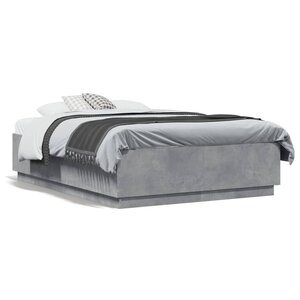 vidaXL Cadre de lit sans matelas gris béton 140x190 cm