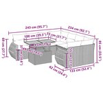 vidaXL Salon de jardin 9 Pièces avec coussins noir résine tressée