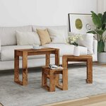 vidaXL Tables gigognes 3 Pièces vieux bois bois d'ingénierie