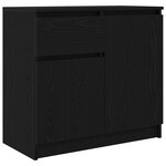 vidaXL Buffet avec tiroir chêne noir 71x35x65 cm bois d'ingénierie