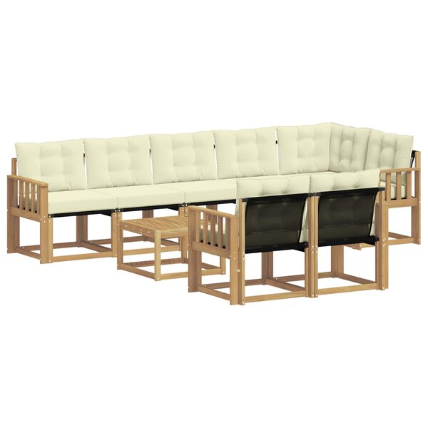vidaXL Ensemble de canapés d'extérieur 9 pc Blanc et crème
