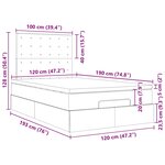 vidaXL Cadre de lit ottoman avec matelas noir 120x190 cm tissu