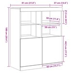vidaXL Buffet gris béton 81x37x100 cm bois d'ingénierie