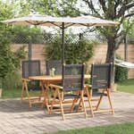 vidaXL Ensemble de salle à manger pour jardin 5 Pièces Noir