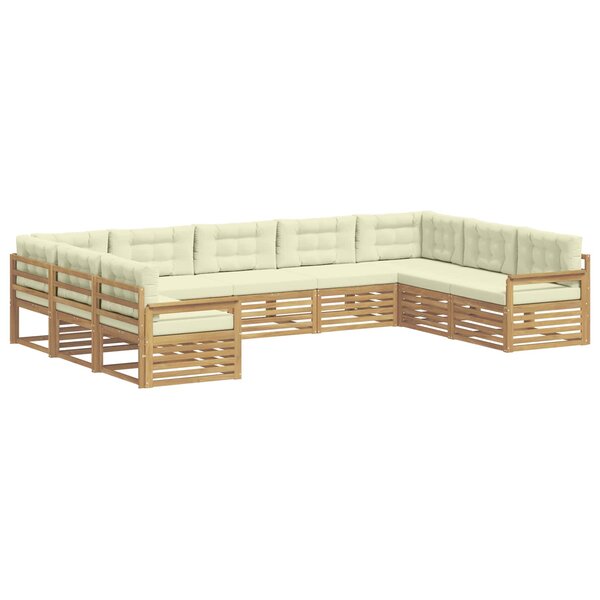 vidaXL Ensemble de canapés d'extérieur 9 pc Blanc et crème