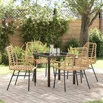 vidaXL Ensemble de jardin 5 pièces marron en poly rotin