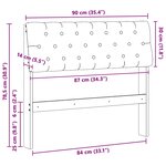 vidaXL Tête de lit capitonnée Gris foncé 90 cm Pin massif