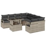 vidaXL Ensemble de canapé de jardin 9 Pièces Gris clair 100 x 55 x 73 cm