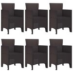 vidaXL Ensemble de salle à manger pour jardin 7 Pièces Marron Rattan Polt