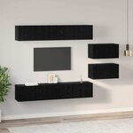 vidaXL Ensemble meuble TV 6 Pièces Chêne noir 80 x 30 x 30.5 cm Petite