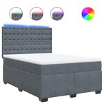 vidaXL Sommier à lattes de lit et matelas Gris foncé 160x200cm Velours