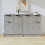 vidaXL Buffets 2 Pièces Gris béton 60x30x70 cm Bois d'ingénierie