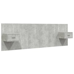 vidaXL Tête de lit avec armoires Gris béton Bois d'ingénierie