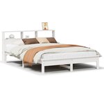 vidaXL Cadre de lit sans matelas blanc 160x200 cm bois de pin massif