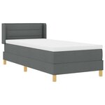 vidaXL Lit à ressort avec matelas en gris foncé  100 x 200 cm  tissu
