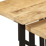 vidaXL Tables gigognes 3 Pièces avec bord vivant bois de manguier massif