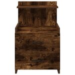 vidaXL Table de chevet avec 2 tiroirs Chêne fumé 40 x 36 5 x 62 cm