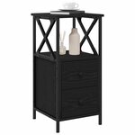 vidaXL Cabinet de chevet avec tiroir Chêne noir 34 x 35 5 x 70 cm