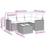 vidaXL Salon de jardin 5 Pièces avec coussins noir résine tressée