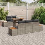 vidaXL Ensemble de canapé de jardin 6 Pièces Gris Poly rotin