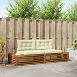 vidaXL 2 pc Ensemble de canapés d'extérieur Naturel et Crème