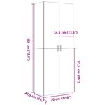 vidaXL Buffet haut chêne marron 70x42 5x185 cm bois d'ingénierie