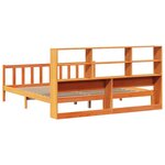 vidaXL Lit bibliothèque sans matelas cire marron 200x200 cm pin massif