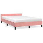 vidaXL Cadre de lit et tête de lit sans matelas rose 120x200cm velours