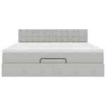 VidaXL Cadre de lit ottoman avec matelas gris clair 180x200 cm velours
