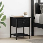 vidaXL Table de chevet Chêne noir 34 x 35 5 x 45 cm Bois d'ingénierie