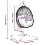 vidaXL Panier chaise œuf suspendue avec support Café Poly Rotin