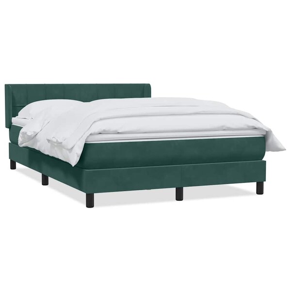 vidaXL Sommier à lattes de lit et matelas vert foncé 160x220cm velours