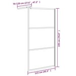 vidaXL Paroi de douche 115x195 cm Verre ESG avec design de pierre Noir