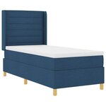 vidaXL Lit à ressorts avec bandes LED Bleu 90 x 200 cm tissu