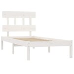 vidaXL Cadre de lit Blanc Bois massif 90x190 cm Simple